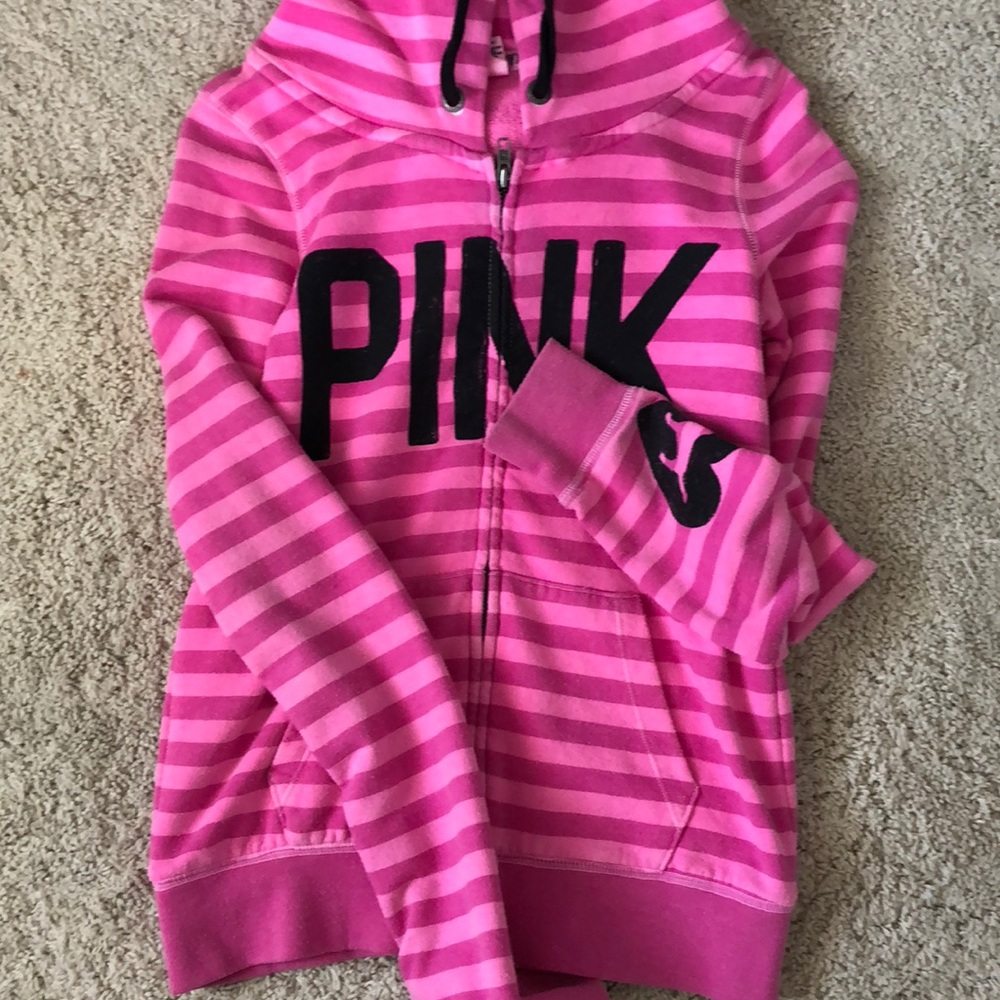 Victoria secret pink zip up hoodie size small